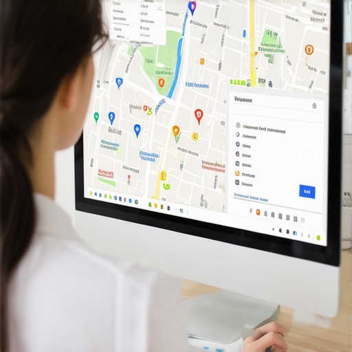 Person reviewing local SEO and Google Maps data on a laptop