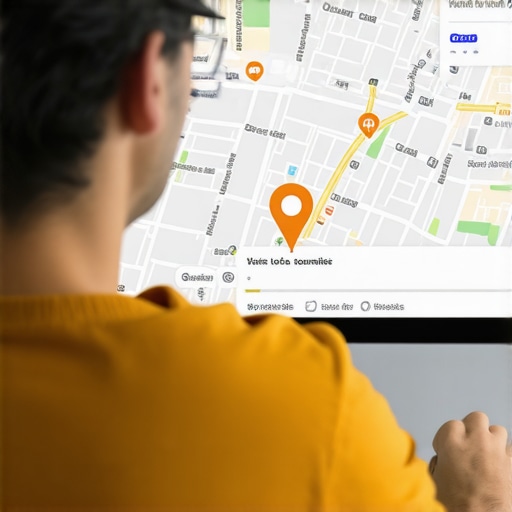 Marketing professional studying Google Maps and local SEO data on a computer.