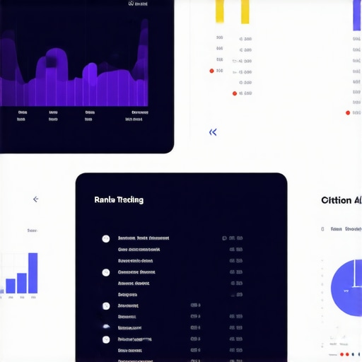 Screenshot of a digital dashboard with SEO rank tracking and citation management tools.