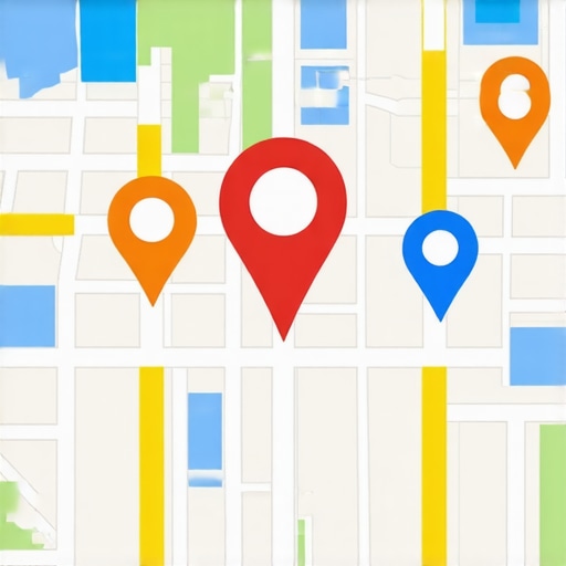 Effective Local Map Ranking Strategies Digital map with location pins and SEO icons representing map ranking tactics