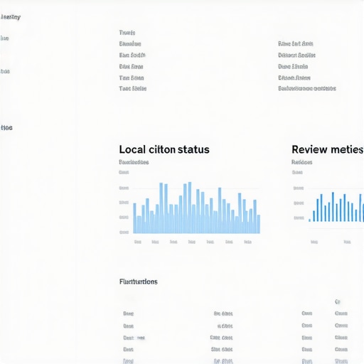 Dashboard interface showing citation, review, and ranking analytics for local SEO