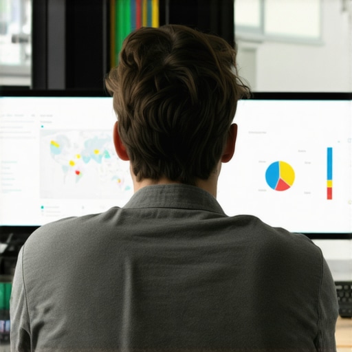 SEO Tools in Action Person optimizing local SEO rankings with various digital tools and maps