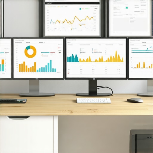 SEO Tools for Map Ranking Maintenance Desk with monitors displaying local search analytics and citation management tools.