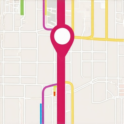 A high-tech map with business markers and data analysis visuals.